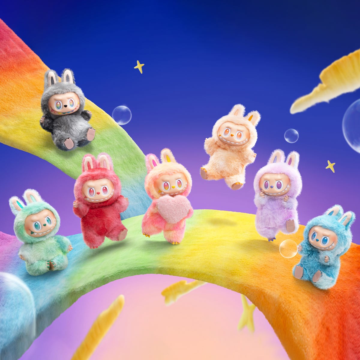 THE MONSTERS 前方高能系列-搪膠毛絨掛件盲盒 整套6個